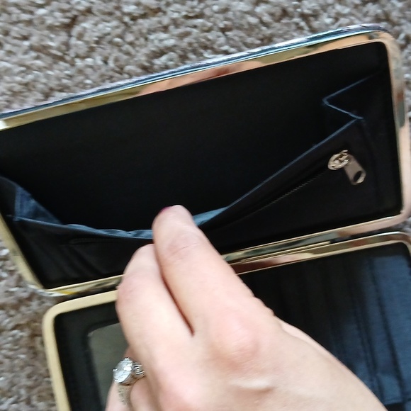 Purple multi animal print metallic wallet - Picture 8 of 17